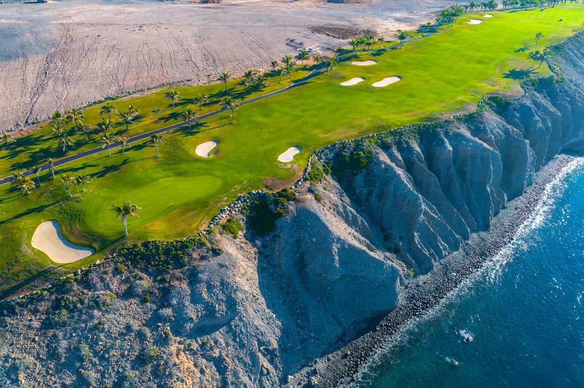 Aerial view of Meloneras Golf Course and Pasito Blanco Private Marina Aerial View, Gran Canaria, Canary Islands